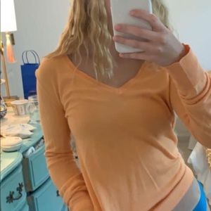Sherbet orange v neck GAP sweater